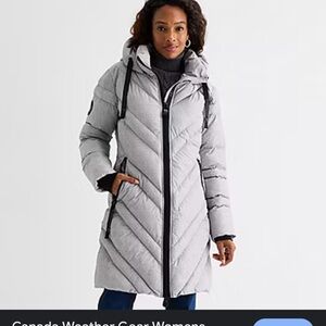 Canada Weather Gear Chevron Quilted Long Parka Jacket